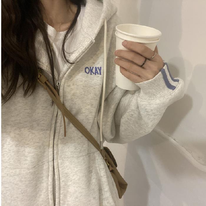Autumn Zipper Hooded Sweater (Thin Coat)