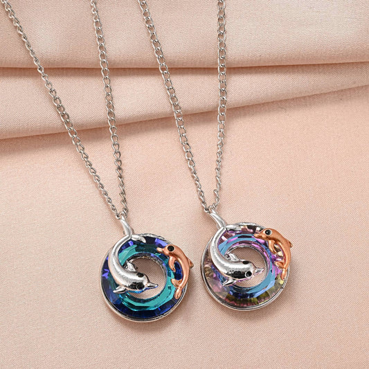 Colorful Crystal Dolphin Pendant Necklace for All Occasions