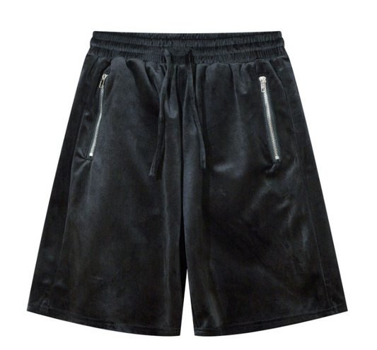 Retro Velvet Loose Five-Point Shorts with Big Pockets