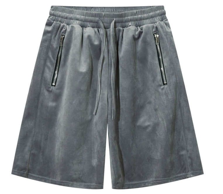 Retro Velvet Loose Five-Point Shorts with Big Pockets