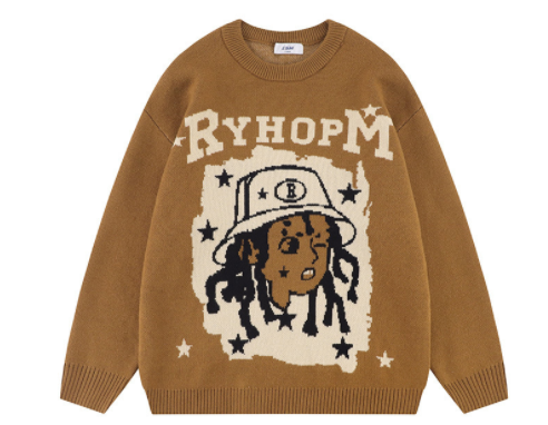 Knitted Crew Neck Sweater in European and American Style