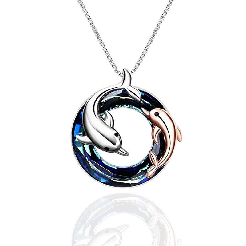 Colorful Crystal Dolphin Pendant Necklace for All Occasions
